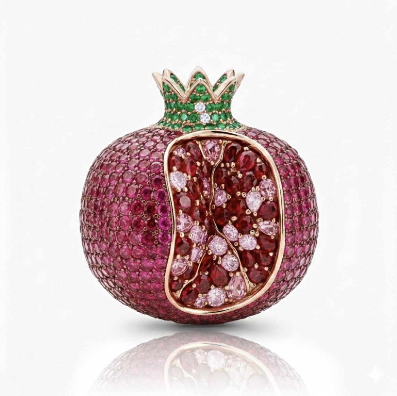 Pomegranate in ruby pavé
